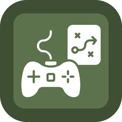 Game Plan Glyph Green Box Icon