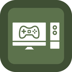Computer Game Glyph Green Box Icon