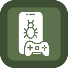 Bug Detector Glyph Green Box Icon