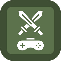 Adventure Game Glyph Green Box Icon
