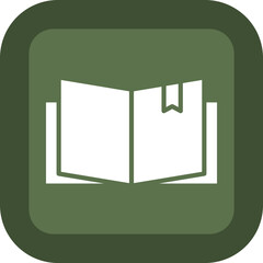 Textbook Glyph Green Box Icon