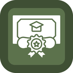 Diplomas Glyph Green Box Icon