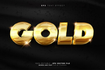 Super Glossy Gold 3D Text Effect