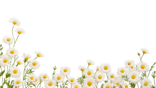 PNG Upper frame border with little daisy backgrounds pattern flower.