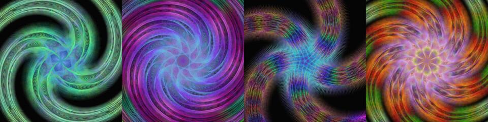 Obraz premium Spiral digital art design background collection