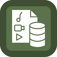 Digital Right Managementtadata Vector Glyph Green Box Icon
