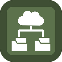 Database Vector Glyph Green Box Icon