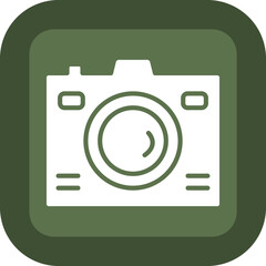 Camera Vector Glyph Green Box Icon