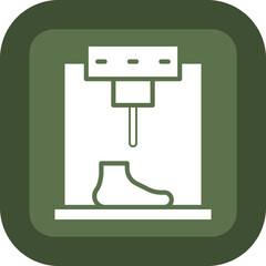 Manufacturing Shoes Glyph Green Box Icon