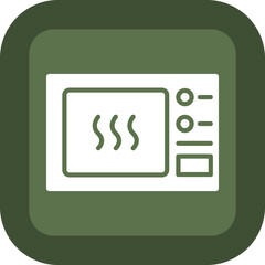 Microwave Glyph Green Box Icon
