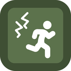 Evacuate Glyph Green Box Icon