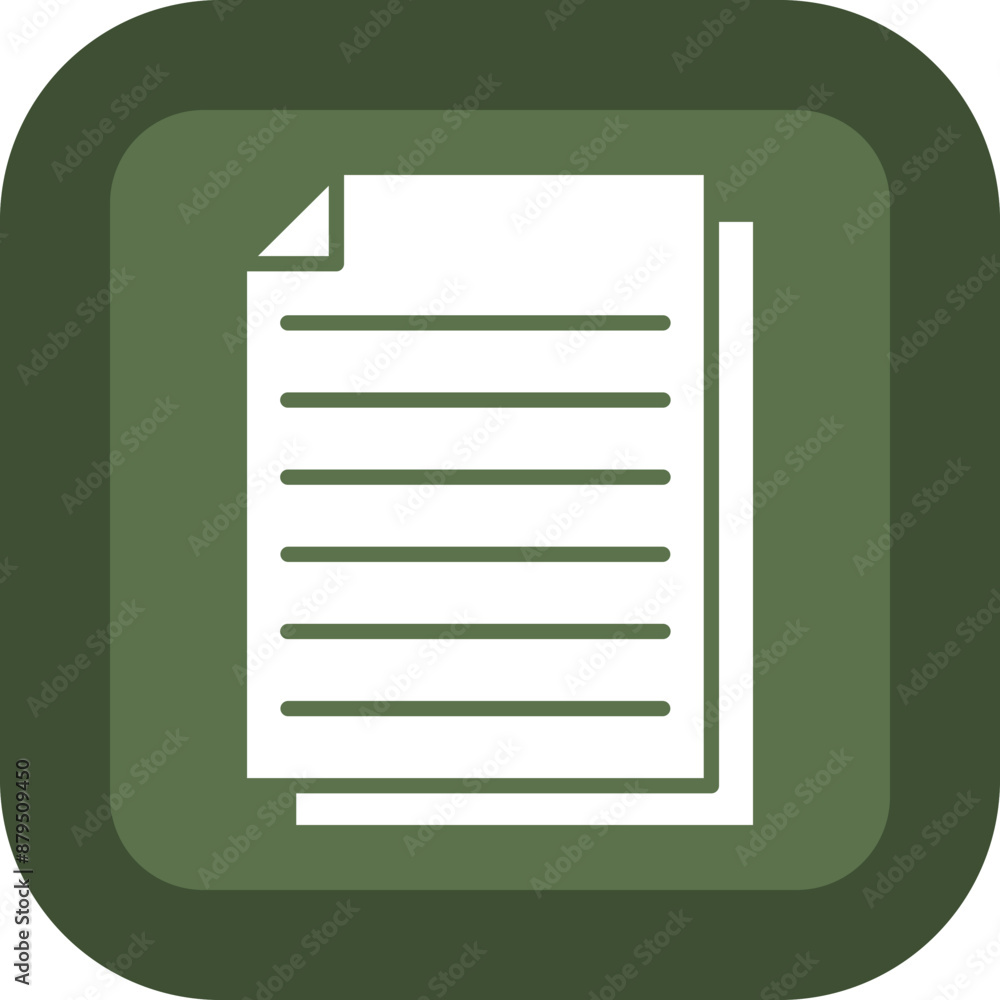 Sticker Document Glyph Green Box Icon