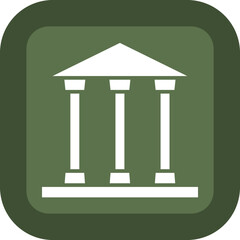 Court House Glyph Green Box Icon