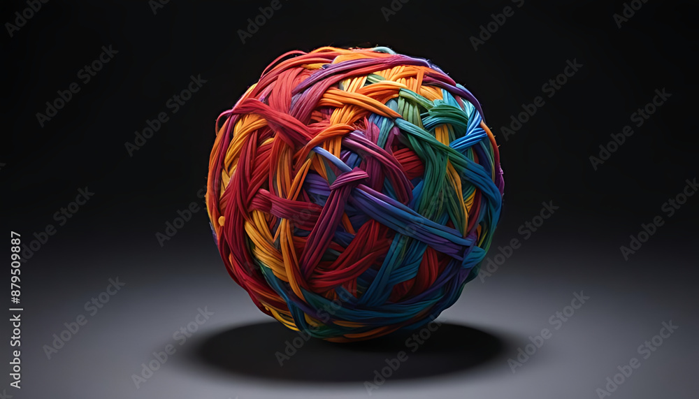 Canvas Prints Team rope diverse strength connect partnership together teamwork unity communicate support. Strong diverse network rope team concept integrate braid color background cooperation empower power.