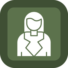 Female Glyph Green Box Icon