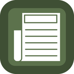Newspaper Glyph Green Box Icon