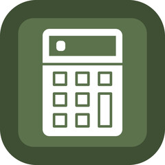 Calculator Glyph Green Box Icon