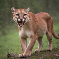 Naklejka premium a cougar in the wild , looking aggressive 