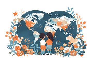 Happy Friendship day colorful typography vector illustration with cute hearts and friendship elements on a blue background. Friendship day poster, banner, greeting card template design.