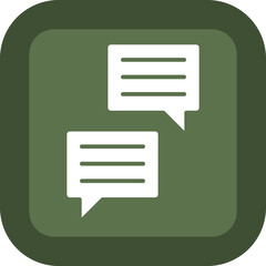 Communication Glyph Green Box Icon