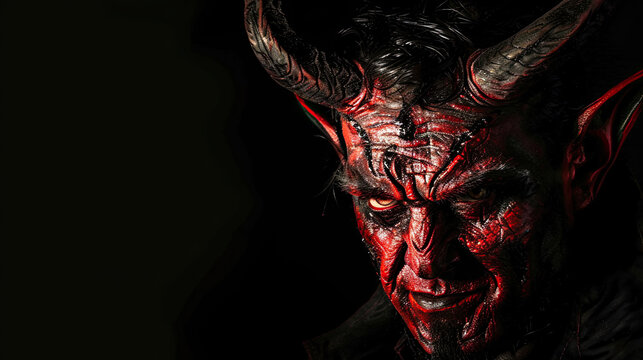 Satan, the Devil Portrait: Dark and Sinister Character, Evil and Mysterious Figure