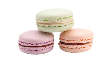 Stacked macaroons isolated on white background