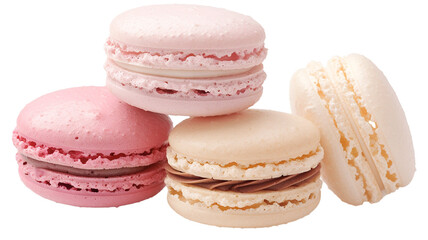 Stacked macaroons isolated on white background