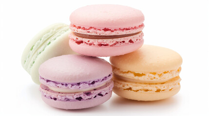 Stacked macaroons isolated on white background