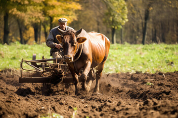 Plowing field