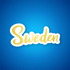 Sweden - hand drawn lettering phrase.