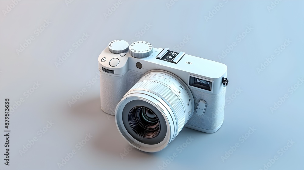 Aufkleber compact and minimalist digital in 3d isometric rendering on white background