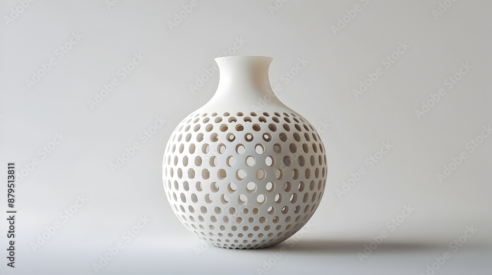 Poster elegant decorative vase on white background - 3d rendering with isometric view