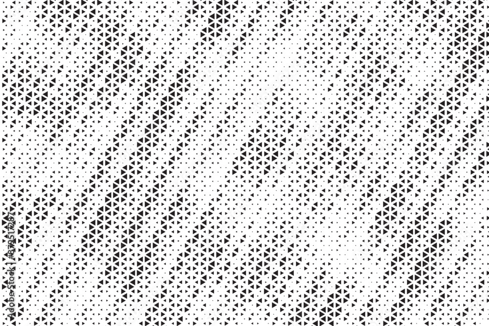 Aufkleber Triangle Shapes Vector Abstract Geometric Technology Oscillation Wave Isolated on Light Background. Halftone Triangular Retro Simple Pattern. Minimal 80s Style Dynamic Tech Wallpaper