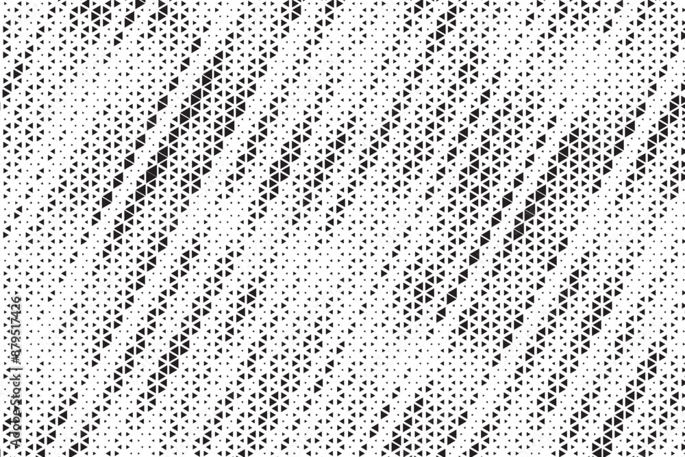 Aufkleber Triangle Shapes Vector Abstract Geometric Technology Oscillation Wave Isolated on Light Background. Halftone Triangular Retro Simple Pattern. Minimal 80s Style Dynamic Tech Wallpaper
