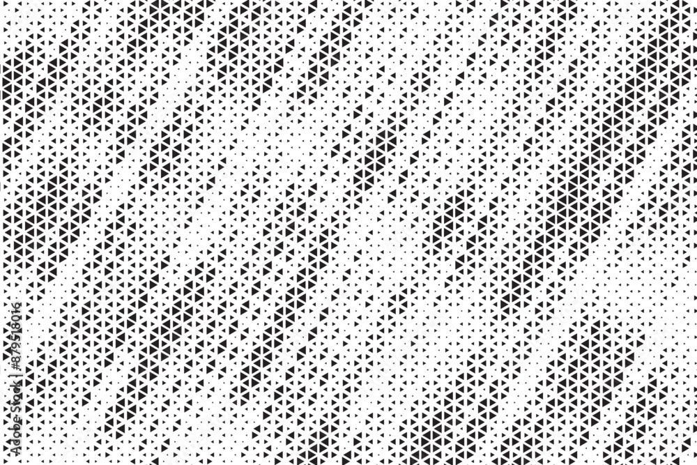 Aufkleber Triangle Shapes Vector Abstract Geometric Technology Oscillation Wave Isolated on Light Background. Halftone Triangular Retro Simple Pattern. Minimal 80s Style Dynamic Tech Wallpaper