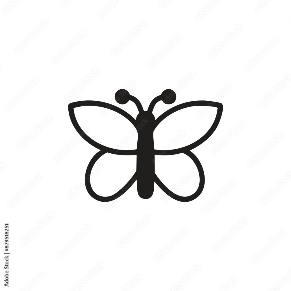 Poster butterfly icon vector. linear style sign for mobile concept and web design. butterfly symbol illustr