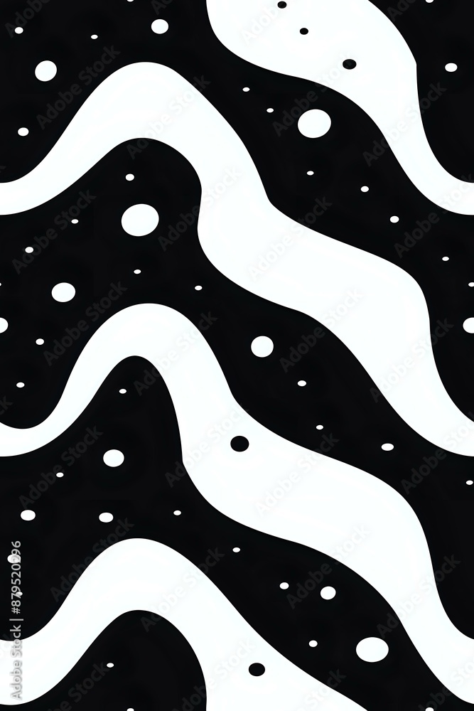 Aufkleber abstract black and white pattern with fluid shapes and dots. ideal for backgrounds, design elements,