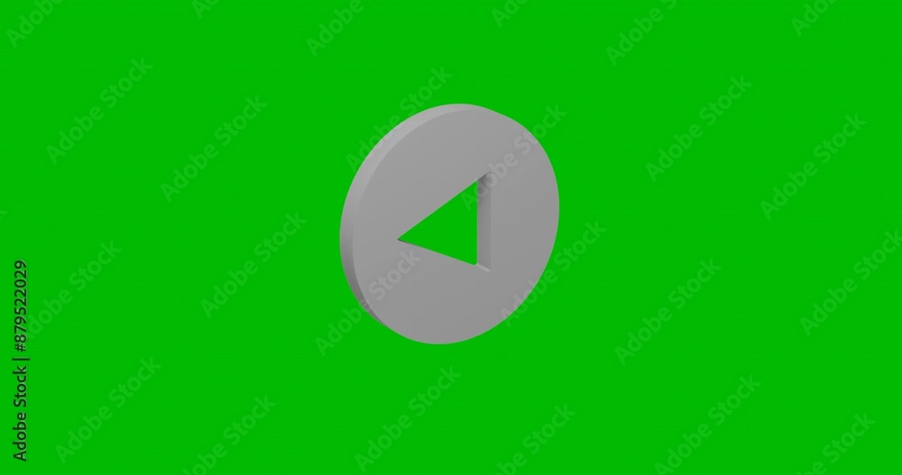 Poster animation of rotation of a white play symbol with shadow. simple and complex rotation. seamless loop