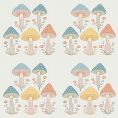 seamless pattern with mushrooms