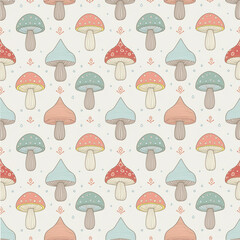 seamless pattern with mushroom