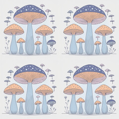 illustration of mushrooms