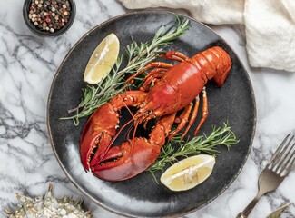 Lobster Dish. Maine and Canada Traditional Food.