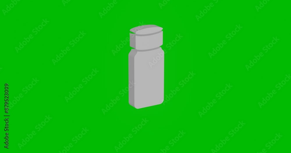 Poster animation of rotation of a white salt shaker symbol with shadow. simple and complex rotation. seamle