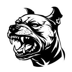 Fierce Bulldog Head in Black and White