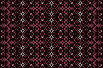 Pixel art pattern seamless for Fabric geometric ethnic pattern seamless,Pixel pattern art wallpaper Background, Design for fabric, curtain, carpet ,geometry seamless pattern art illustration