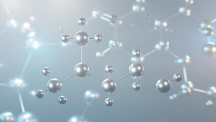 dimethylethanolamine molecular structure, 3d model molecule, dmae, structural chemical formula view from a microscope