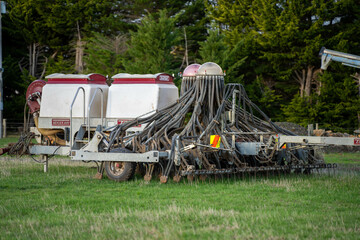 seed drill AIR SEEDER on a farm on an agriculture ranch
