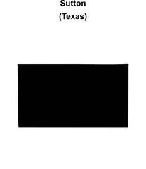 Obraz premium Sutton County (Texas) blank outline map