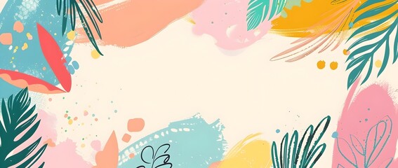 World Health Day Minimalist Line Art Doodle Page Print Border Design for Mock Up