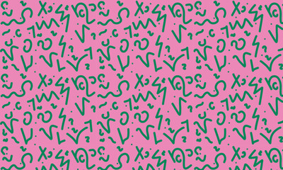 Fun black line doodle seamless pattern. Creative minimalist style art background for children or trendy design with basic shapes. Simple childish scribble backdrop.